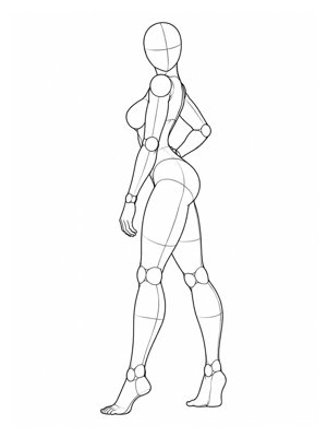 P003 Hip out, looking back · Side view