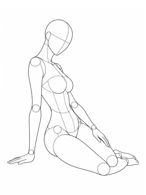 P016 Side sitting, one hand supporting, side bend · Side view