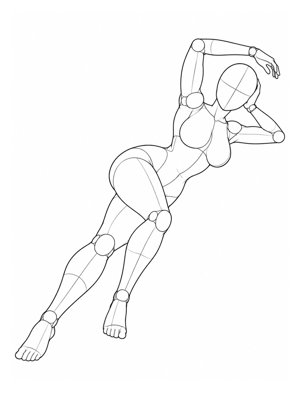 侧卧・手臂过头・描S形曲线