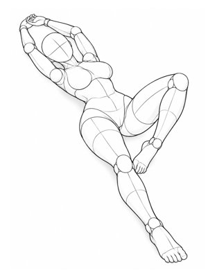 P064 On the back, one knee turned out · High angle
