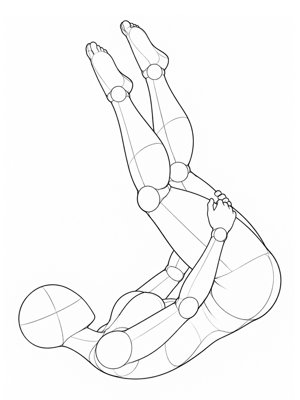 团身仰翻（侧面・抱大腿）