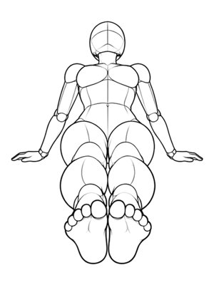 P007 両肘ついて寝そべり座り · 下から
