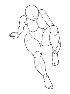 P014 Holding the ankle, one knee up · High angle