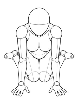P042 Girl sit, hands forward · High angle