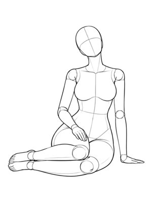P045 Side sit, legs to the right · Front view