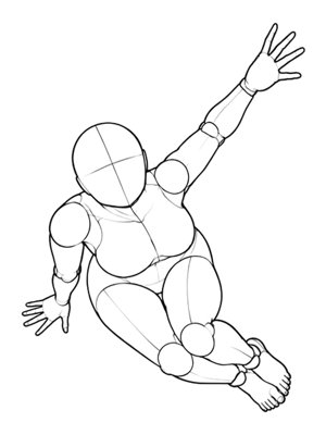 P047 Side sit, one arm reaching up · High angle