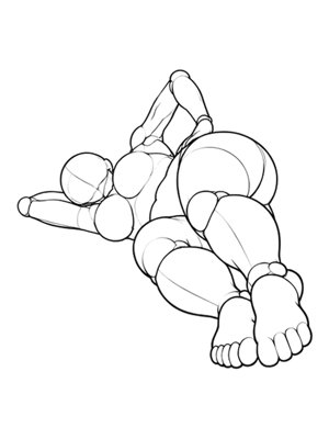 P054 Lying on side, waist curve · Low angle