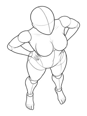 P073 Arching back, standing · High angle