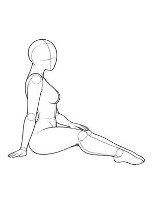 P079 Twisting, seated torso turn · Side view