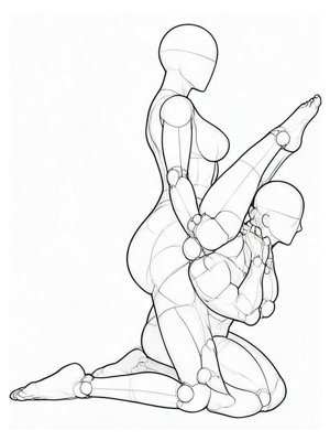 P005 Hips raised, faces close · Side view