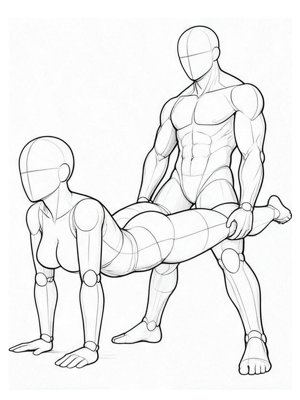 P014 床に手をつき脚を抱えられる · 斜め