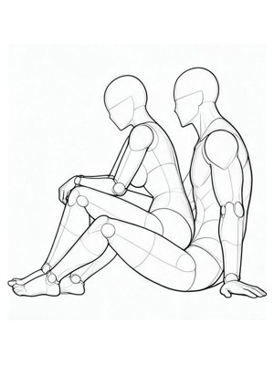 P025 On the lap, leaning forward · Side view