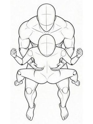 P044 Reaching over the back, hand on the chest · High angle