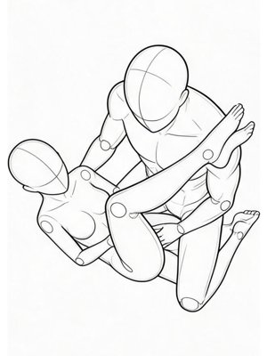 P047 Legs crossed, one leg over the shoulder · High angle