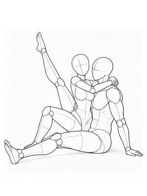 P055 侧坐・单腿高抬伸直 · 侧面