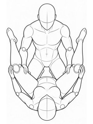 P059 Holding behind the knees, legs wide · High angle