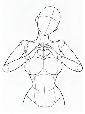 P001 Heart with both hands in front of chest