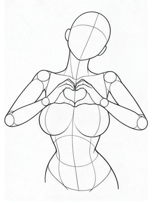 P001 Heart with both hands in front of chest · Low angle