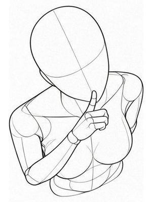P010 Shush, finger to lips · High angle