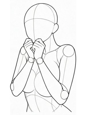P015 Sleeves over the mouth · Three-quarter view