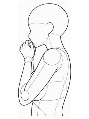 P015 Sleeves over the mouth · Side view