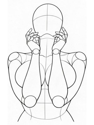 P033 Forearms vertical, pressed from both sides · Low angle