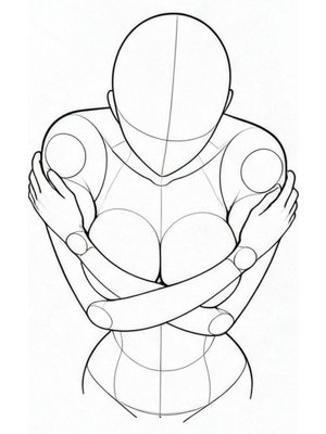 P041 Arms folded under the chest · High angle