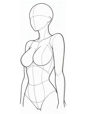 P045 Leaning back, arms pressed in · Three-quarter view
