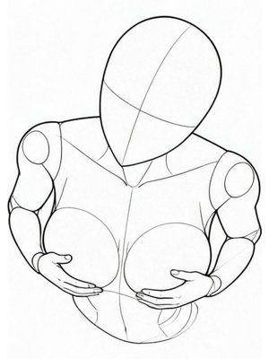 P059 Fingers tracing under the chest · High angle