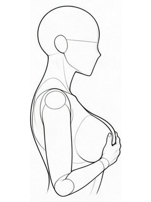 P064 うつ伏せで片手で胸を持ち上げる · 横